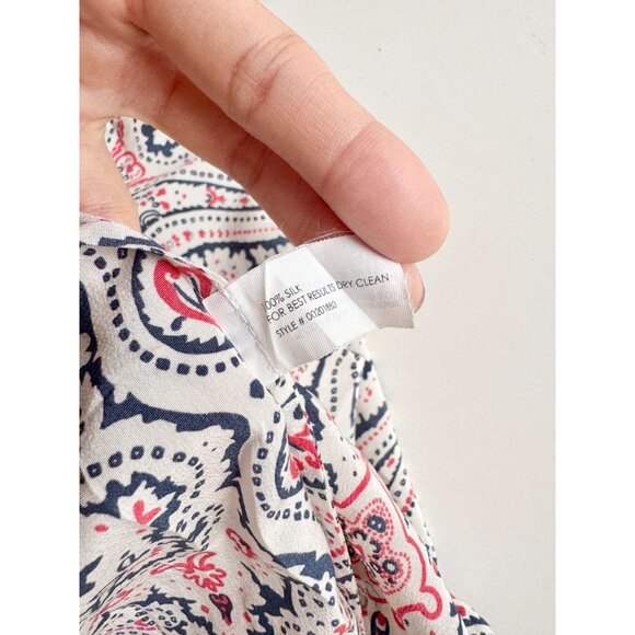 CLUB MONACO Whiite Printed Silk Crepe Ruffle Tiered A-Line Maxi Dress, Size 0 - Picture 14 of 15